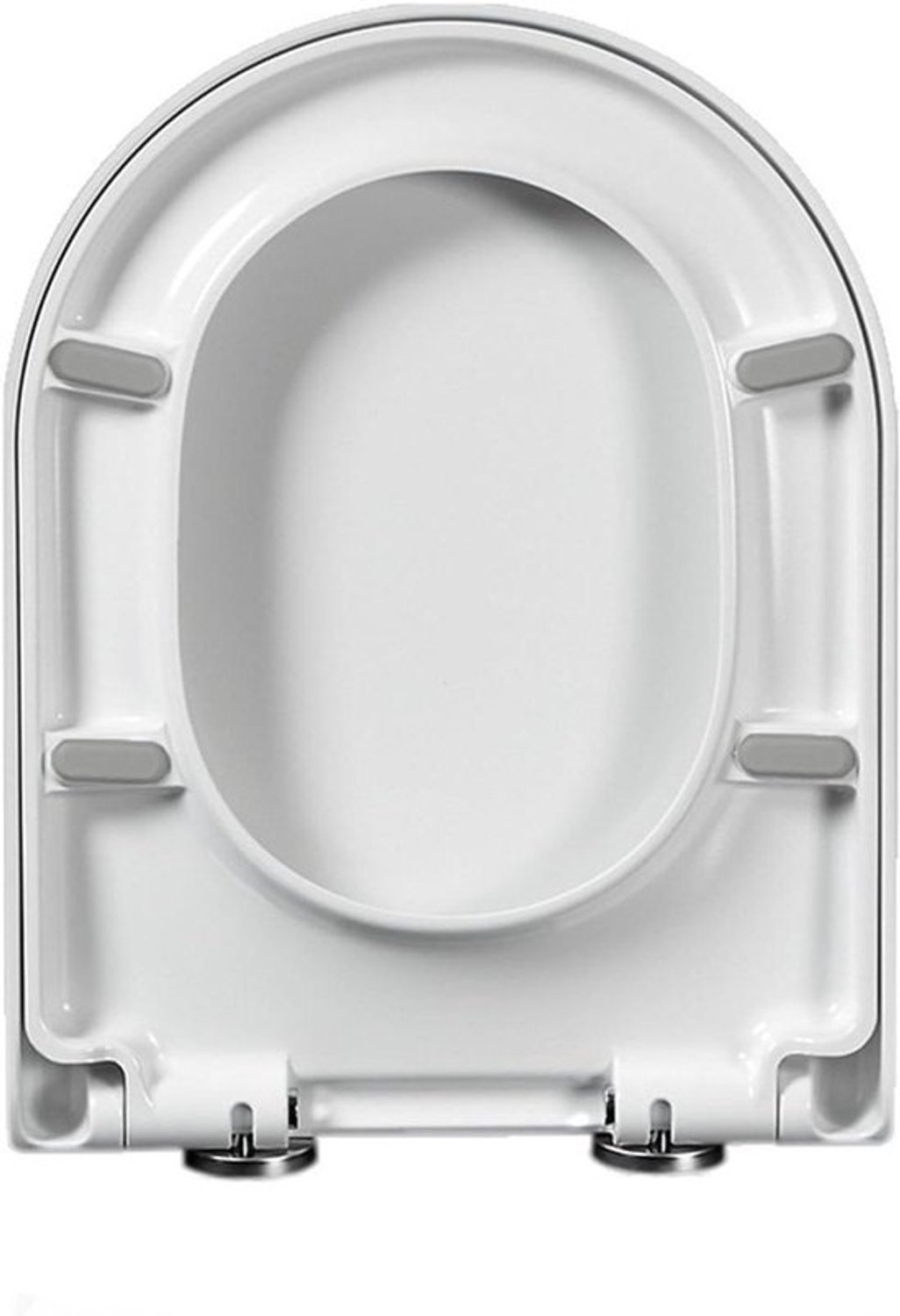 Toiletbril D-vorm - Toiletdeksel WC-bril - Hygiënisch Gemak - Soft Close Mechanisme - 43 x 34 cm - Wit