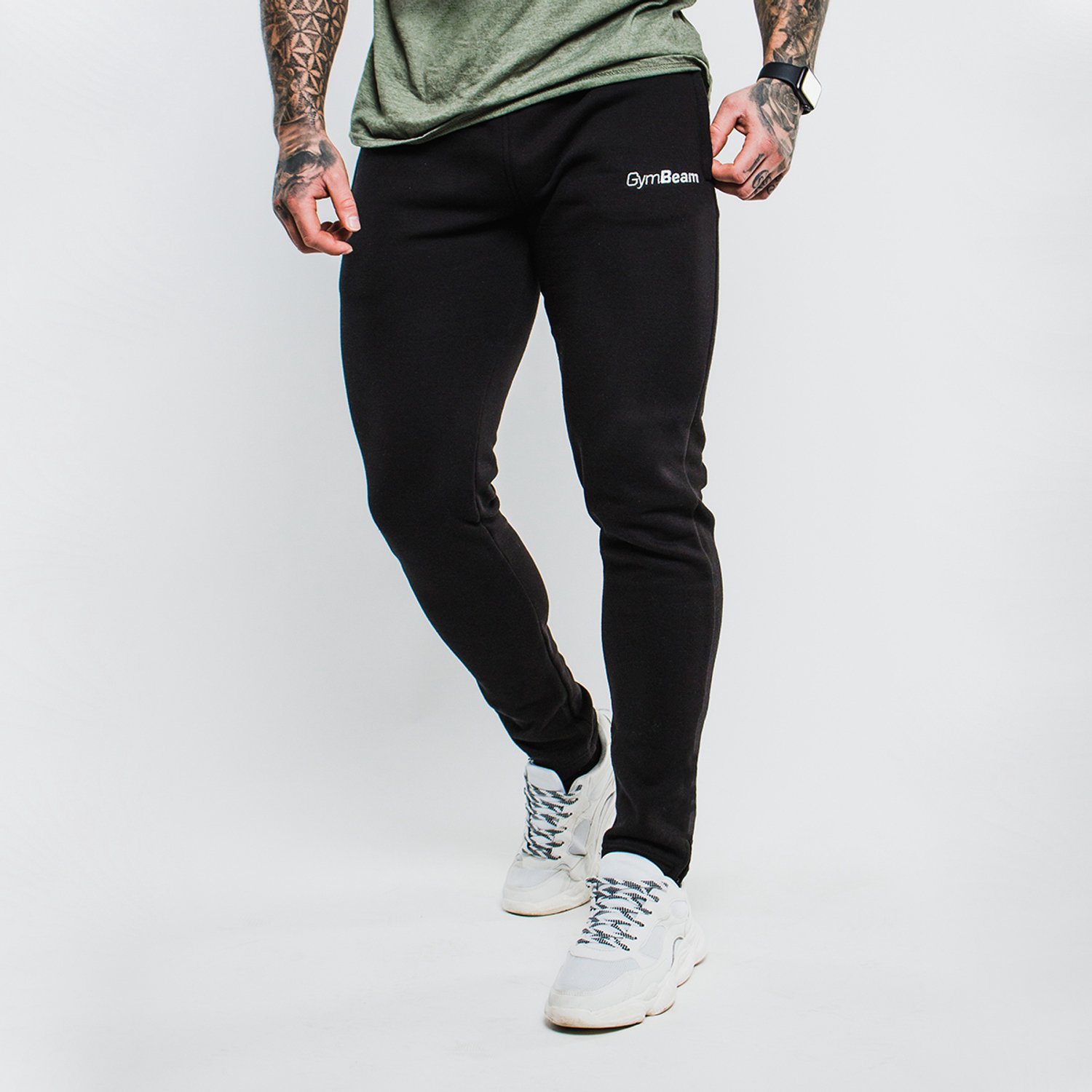 GymBeam Slimfit Sweatbroek Zwart S