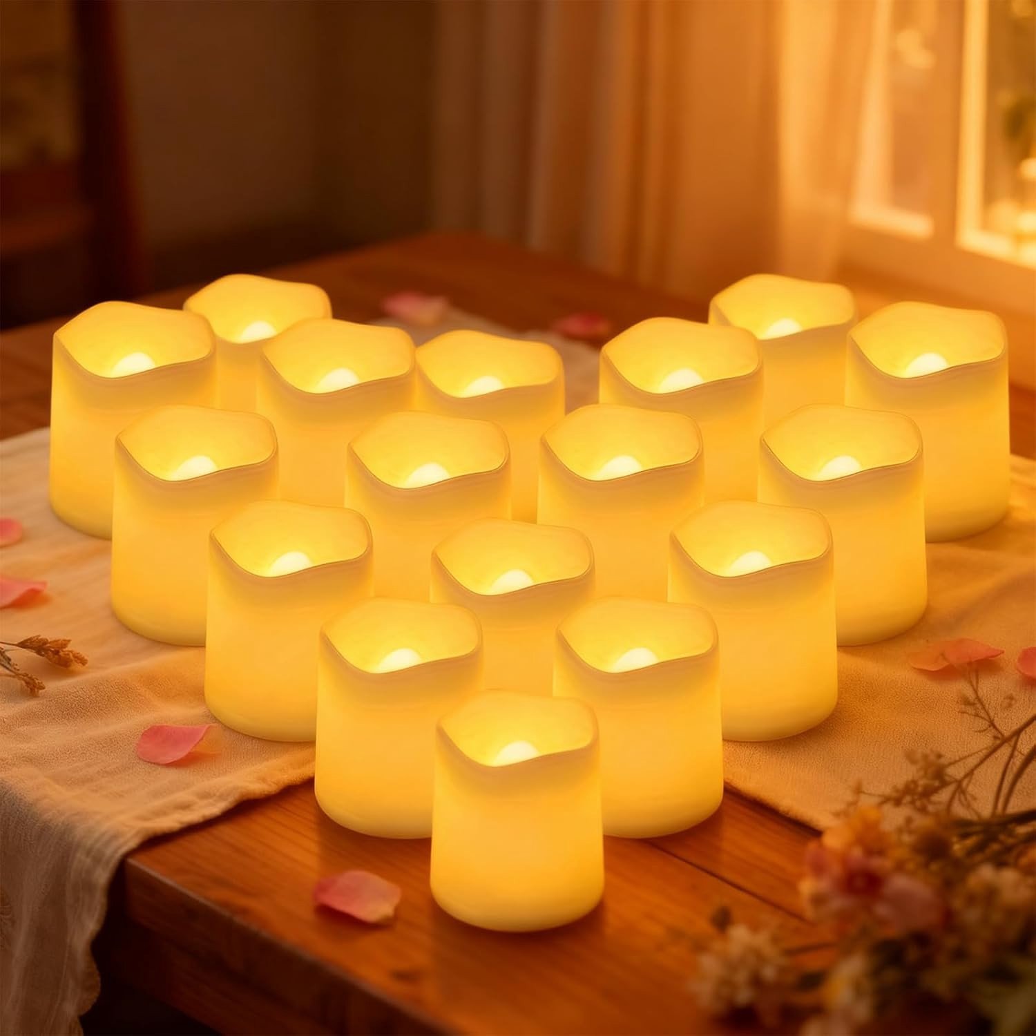 Led-theelichtjes - Wit - 4,2 x 3,6 cm - Vlamloze Elektrische Kaarsen op Batterijen - Voor Bruiloften en Feesten