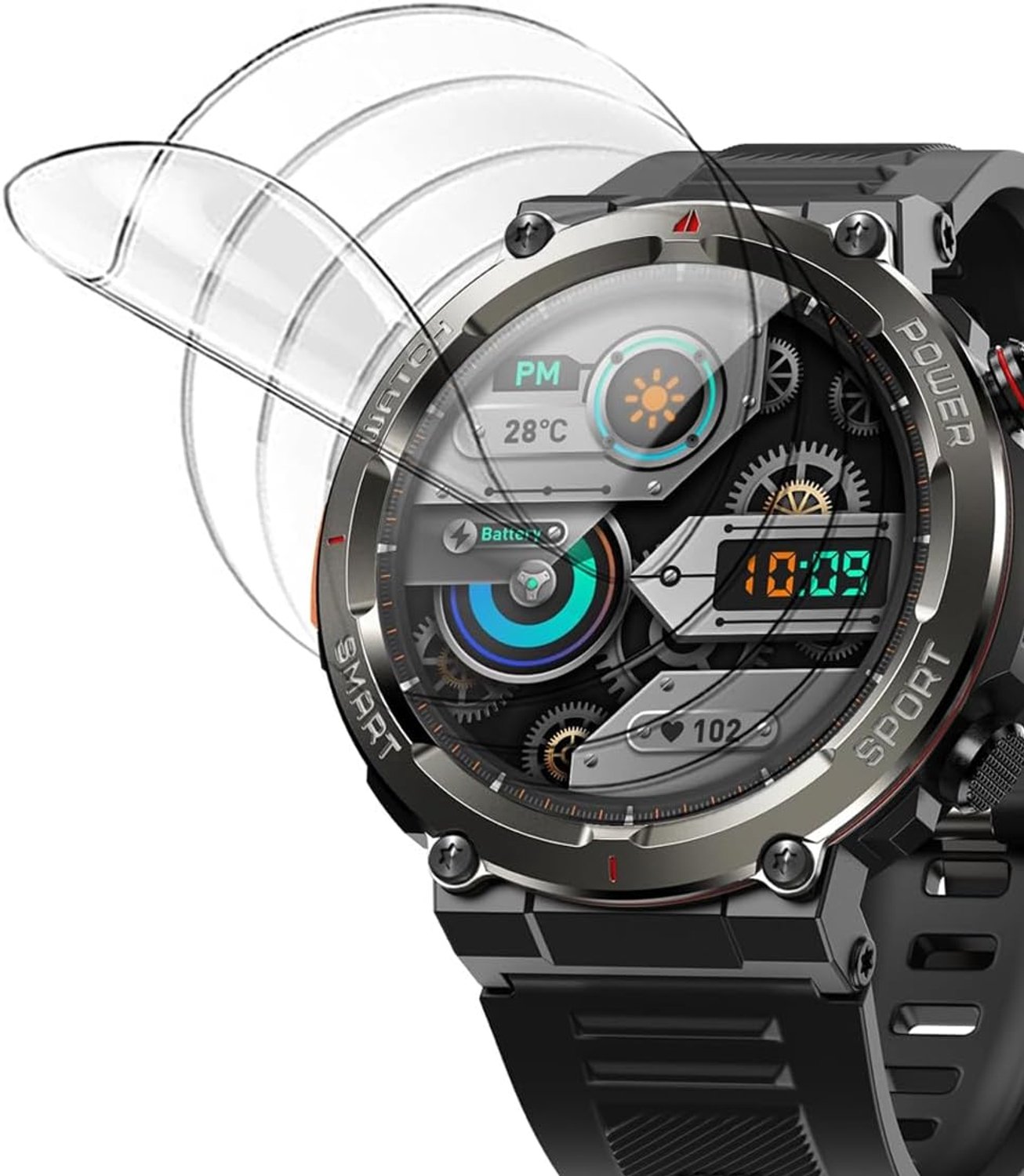 Displaybeschermfolie 3,7 cm (1,45 inch) - HD-gel-displayfolie - aanraakgevoelig - eenvoudig te installeren - Vemera