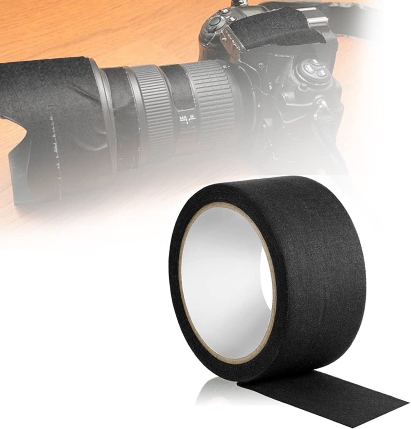 Textieltape 5 cm x 10 m - zwarte zelfklevende stof - scheurvast - ideaal voor boekherstel - Vemera