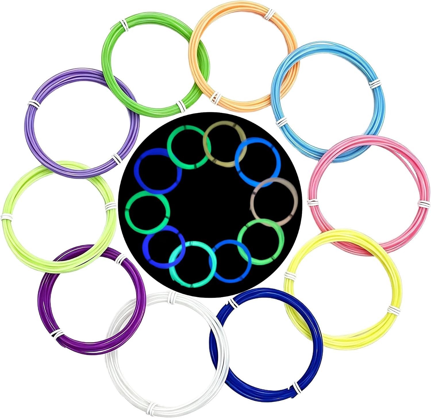 Glow in the Dark 3D Pen Filament - Multicolor - 1,75 mm - Premium PLA Materialen - Voor Creatieve Ambachtslieden