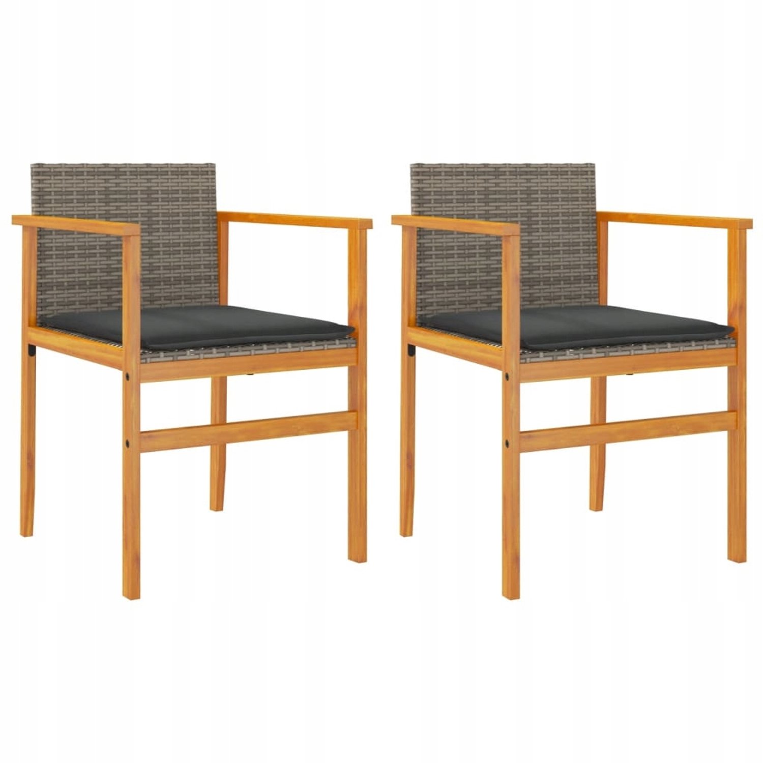 2x Houten Tuinstoelen met Kussens - Comfort & Stijl voor Balkon/Terras