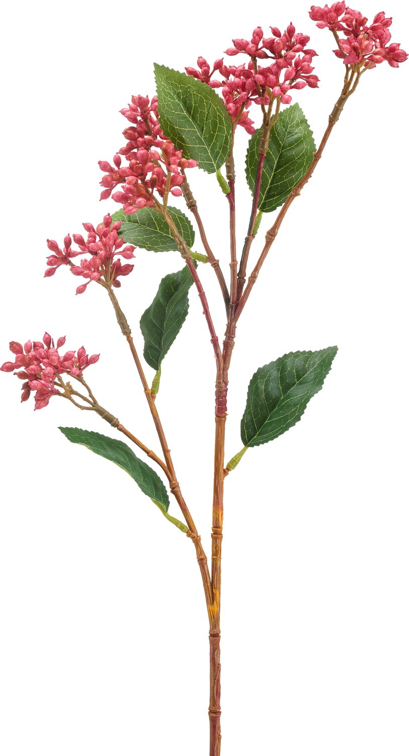 Easyplants | Kunstbloem Japanse Bes 62 cm donker roze | Zijde | Nepbloemen | roze | Onderhoudsvrij | Kant-en-klaar