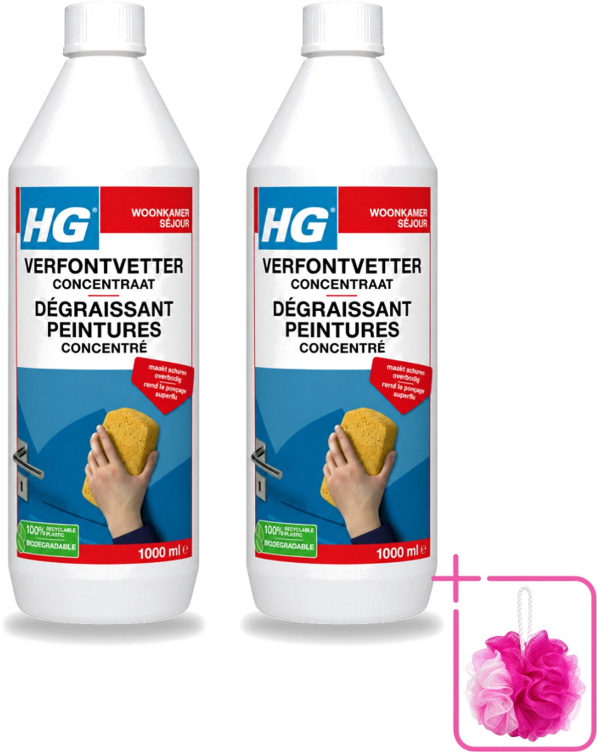 2 x HG - Verf Ontvetter Concentraat - Krachtige Ontvetter - 1L - Bulkverpakking - Verf ontvetter - Ontvettingsmiddel