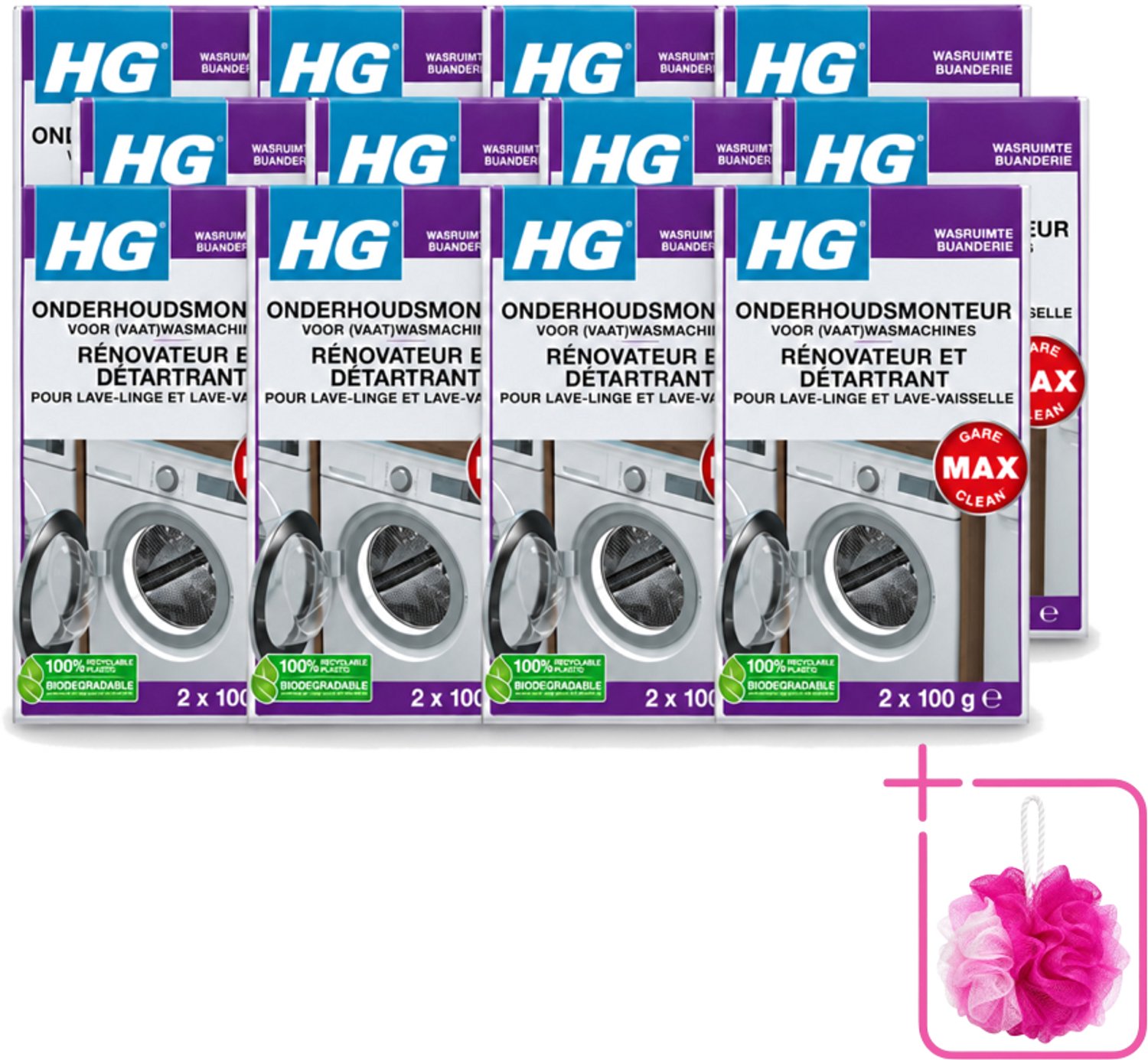12 x HG - Onderhoudsmonteur Voor (Vaat)Wasmachines - 2 tot 4 Behandelingen - Bulkverpakking - Wasmachine onderhoud - Vaatwasser onderhoud