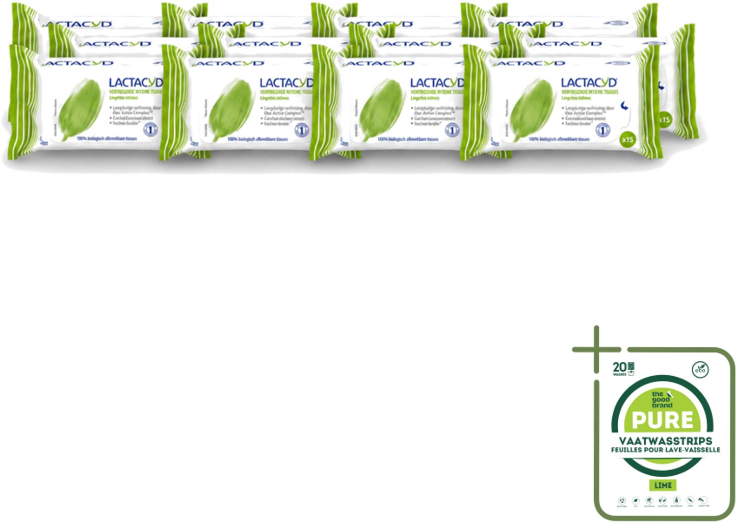 12 x Lactacyd - Intieme Doekjes - Verfrissend - Zeepvrij - Biologisch Afbreekbaar - 15 Doekjes - Grootverpakking - Intieme Doekjes - Verfrissend - Biologisch Afbreekbaar - Melkzuur - Menthol