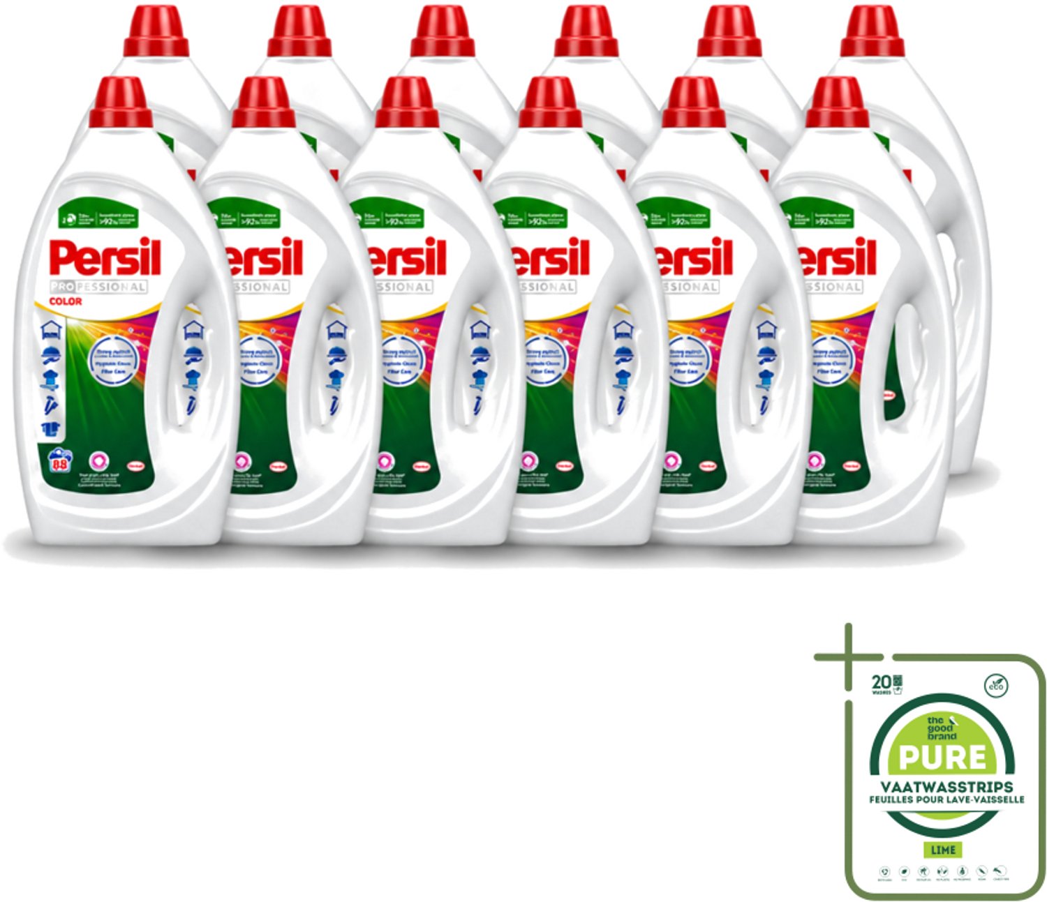 12 x Persil Professional Color - Vloeibaar Wasmiddel - Gekleurde Was - 88 Wasbeurten - Grootverpakking - Vaatwasstrips - Gekleurde Was - Vlekverwijdering - Wasmiddel - Wasresultaat - Wasfrisheid