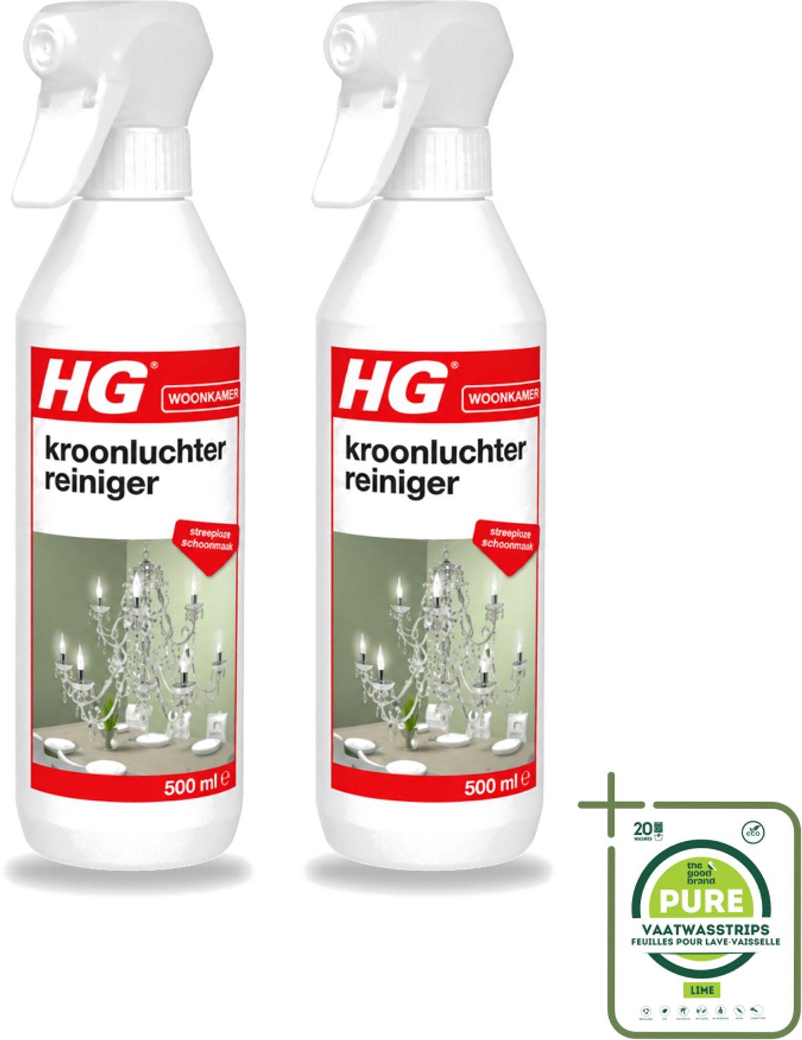 2 x HG - Kroonluchterreiniger - Streeploze Schoonmaak - 500 ml - Grootverpakking - Kroonluchter Reinigen - Koperen Reinigen - Messing Reinigen - Bronzen Reinigen - Vuil Verwijderen
