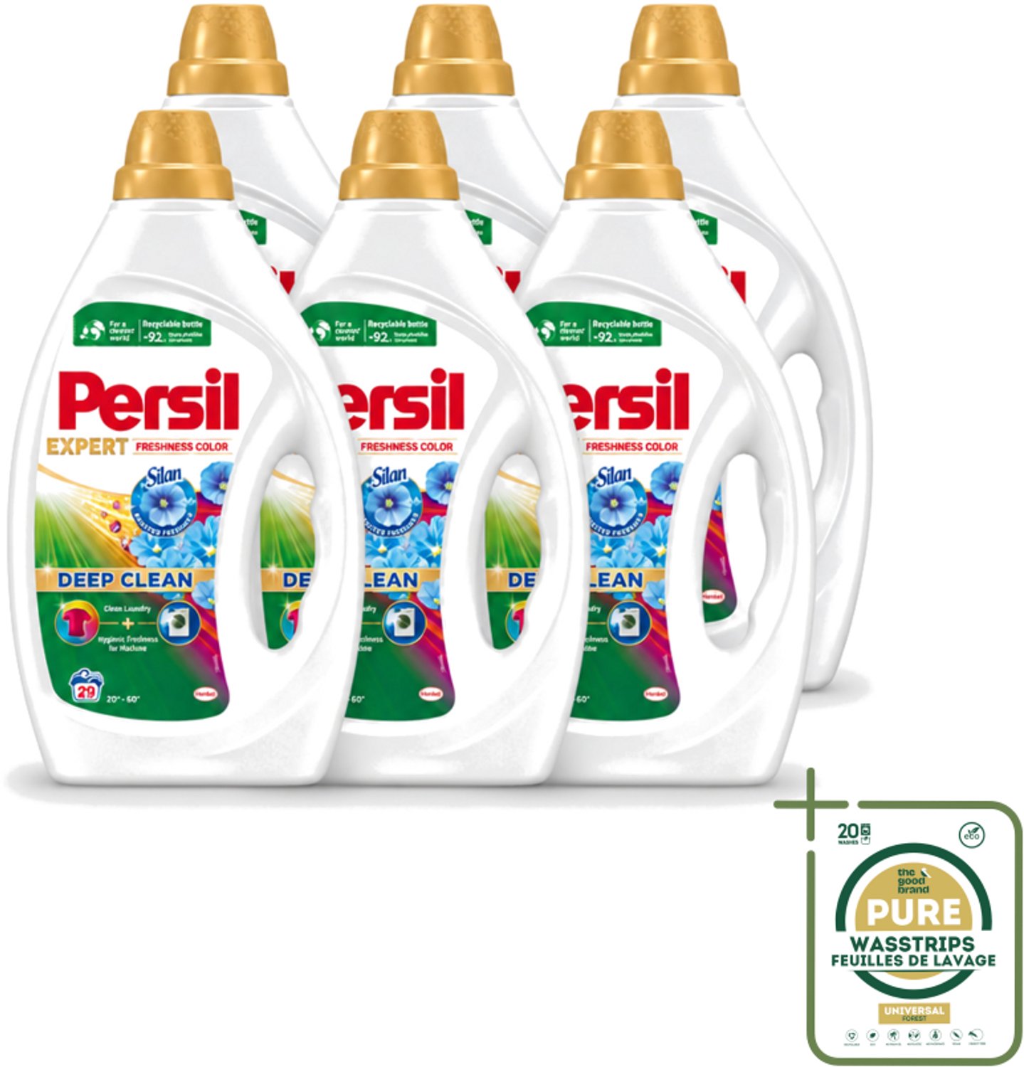 6 x Persil Expert - Vloeibaar wasmiddel - Gekleurde Was - Silan Boosted Freshness - 29 Wasbeurten - Wasstrips - Gekleurde Was - Vloeibaar Wasmiddel - Freshness By Silan - Wasbeurten - Hygiëne
