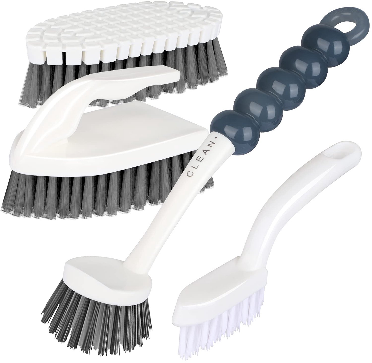 GIPTIME 4-delige reinigingsborstelset, multi-scene schrobben en afwasborstel voor keuken, badkamer, tegels, schoenen en pannen met ergonomische grip,