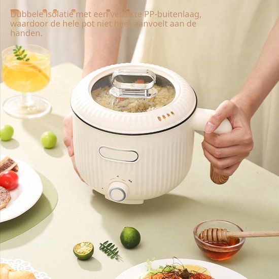 Warmara Hotpot - Elektrische Hotpot - Hot Pot - Beige - 18cm x 20cm x 18cm — afbeelding 2