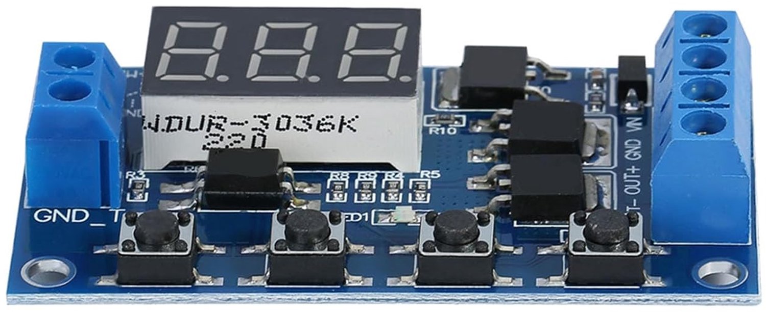 Timer relais module DC 5V - 30V trigger cyclusvertraging - LED-display - Geschikt voor motoren en lampen - ShopVlot