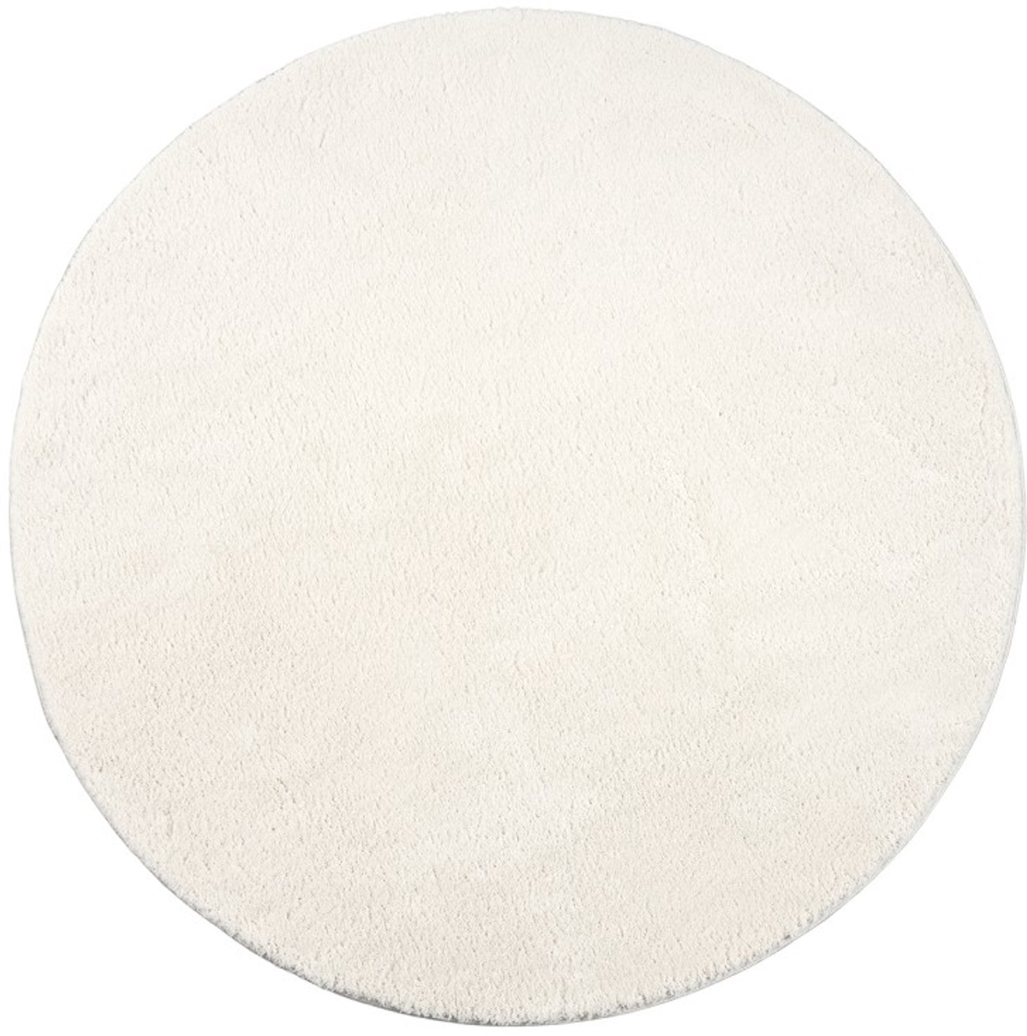 TapisTrend Harig tapijt Crème 120 cm rond Effen, wasbaar, antislip vloerkleed met een zachte pool van 19 mm voor de woonkamer, slaapkamer en eetkamer Beige