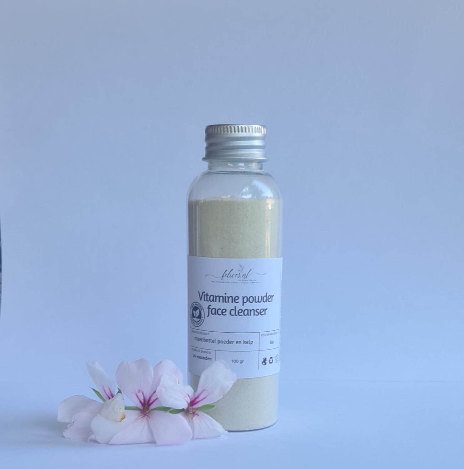 Biologische Vitamine poeder gezicht reiniger - rozenbottel - zeewier - alle huid types - glanzend huid 80gr