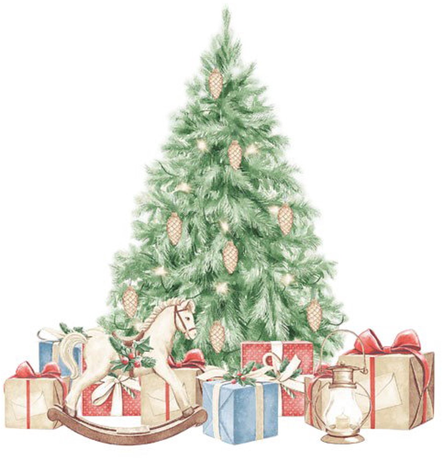 Servet l40b40cm tree and gift 12st Duni