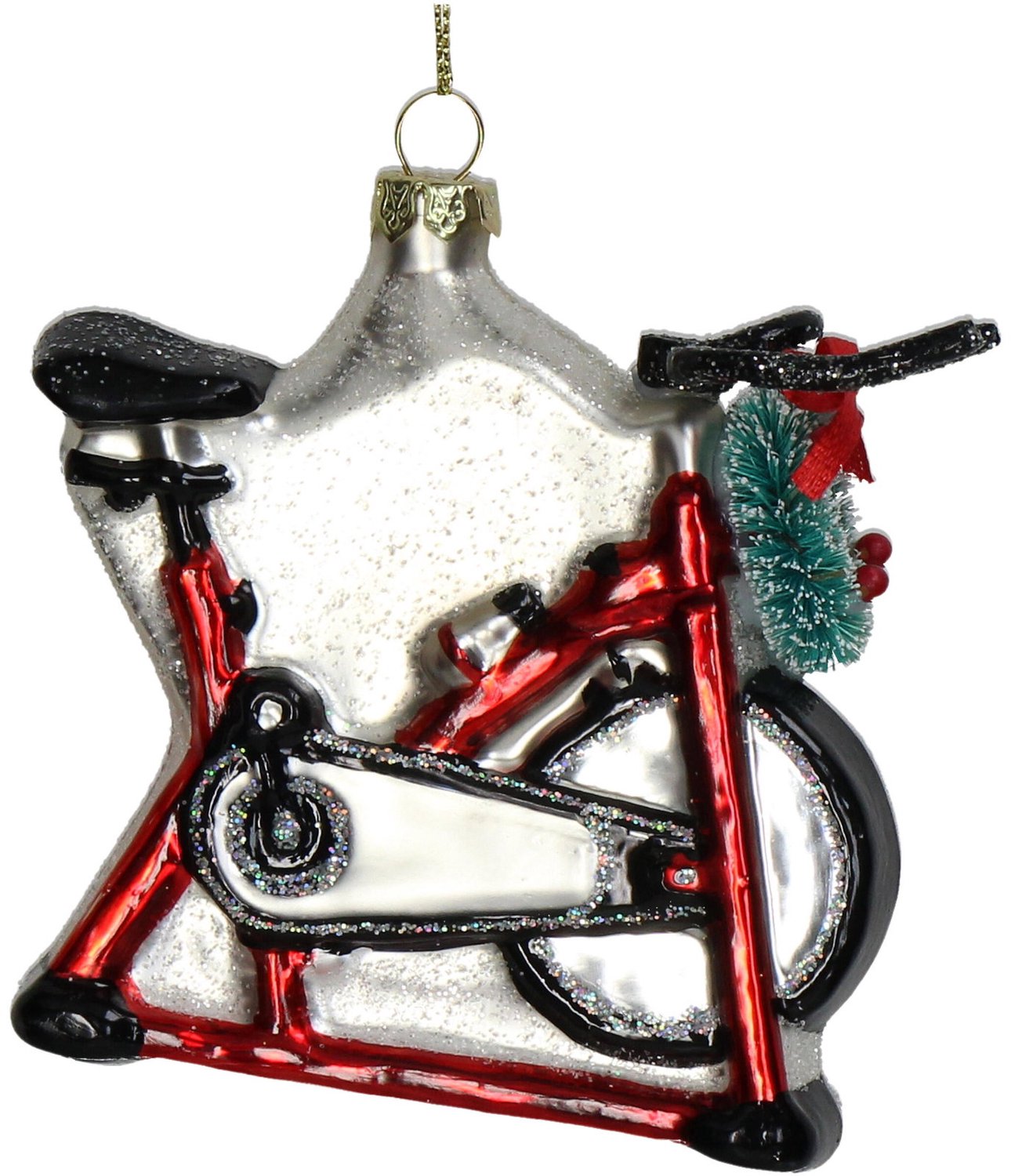 HD Collection Ornament kerstbal Hometrainer Glas Rood 10.2 cm HD Collection