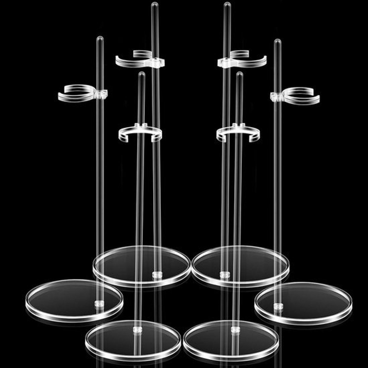 Poppendisplaystandaard - Poppenhouder Standbeeld - Poppen Tonen - Duurzaam Kunststof Materiaal - 25 cm - Transparant