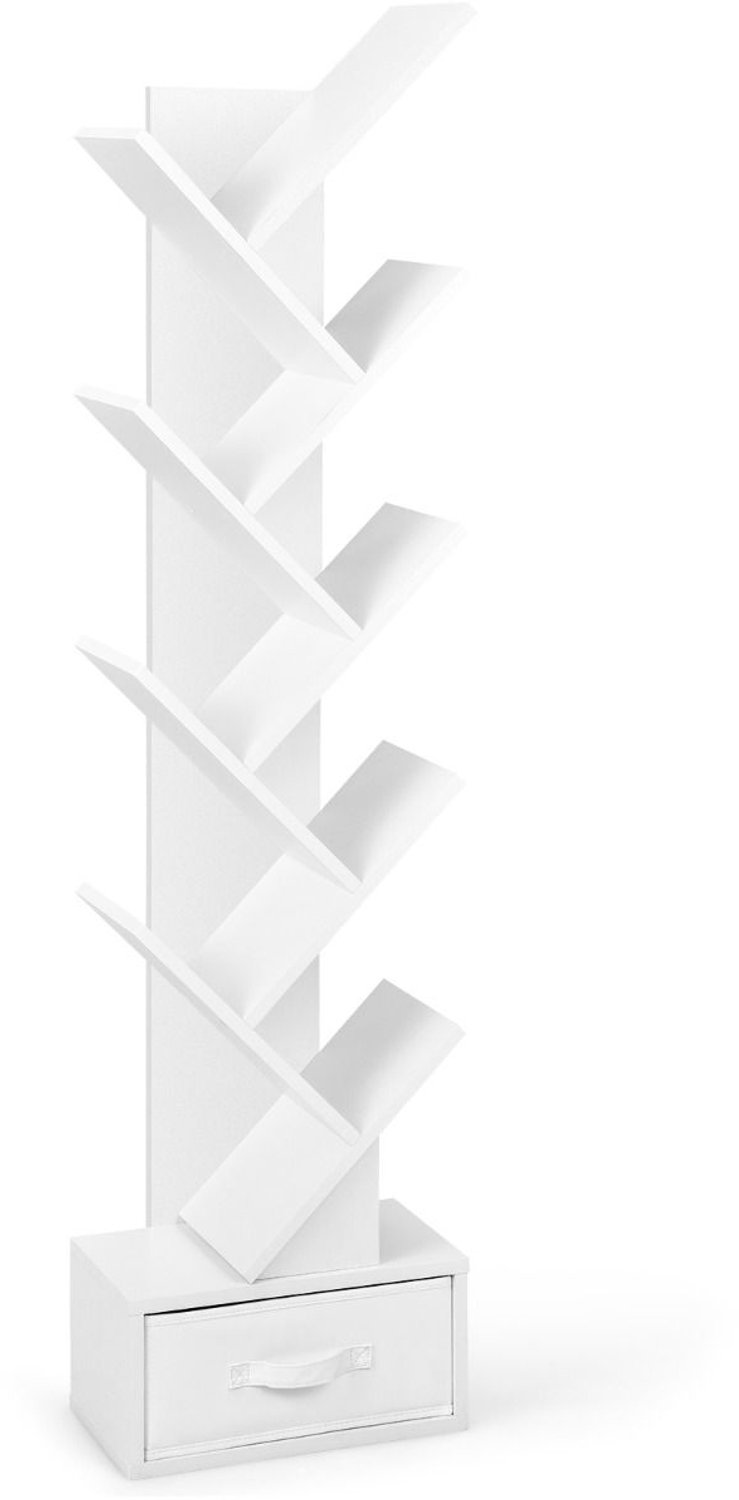 SureDeal® - Boekenkast - Lade Verdiepingen Staand - Dvd Rek - Woonkamer - Thuiskantoor - 38x21x149 cm - Wit