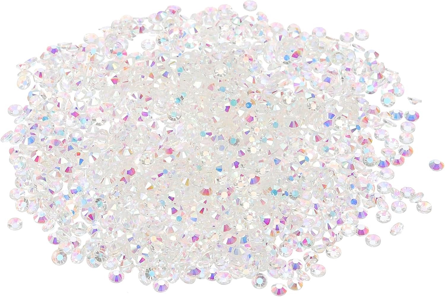 Strasssteentjes en Glitzersteine voor Creatieve Projecten, Kostuums en Make-up (1440 Stuks, AB Clear)