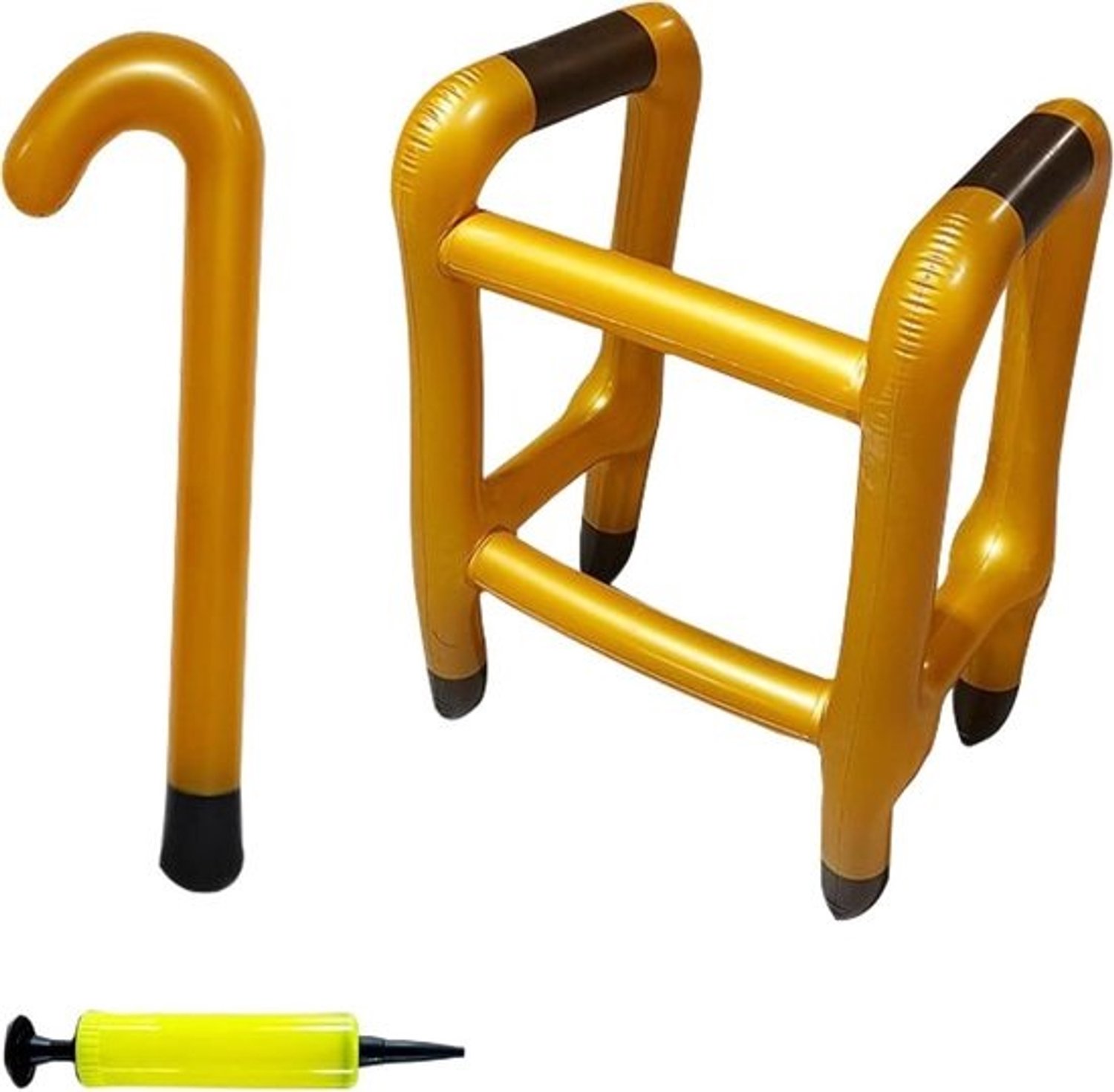 Opblaasbare Rollator - Nep Wandelsysteem - Feestkostuum Accessoire - Creatieve Cosplay Versterker - 82x50x40cm - Goud