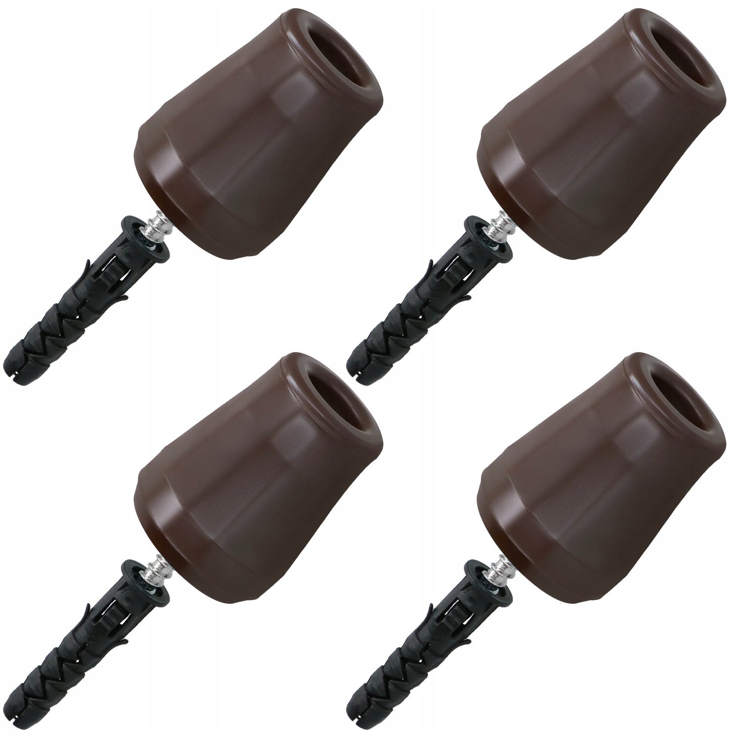 4x Deurstopper Rubber Bruin 62 mm - Beschermt Muren en Deuren