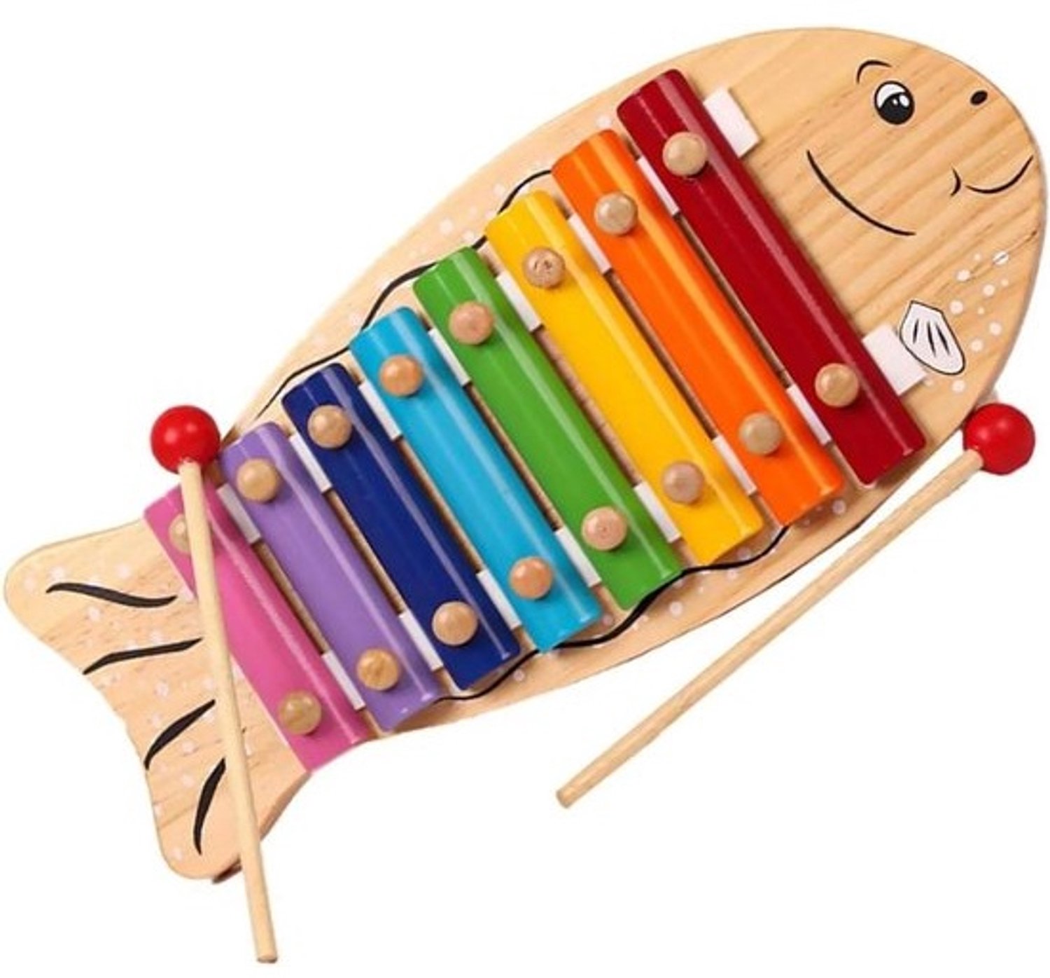 Klokkenspel Xylofoon - Percussie Instrument - Muziek Leren - 8 Kleurrijke Toetsen - 32cm x 14cm - Multicolor