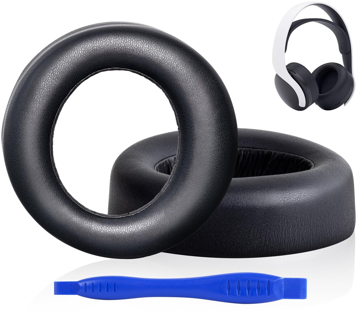 Vervangende Oorkussens - Met zacht proteïneleer en traagschuim - Voor PS5 Pulse 3D Over-Ear Koptelefoon - Zwart