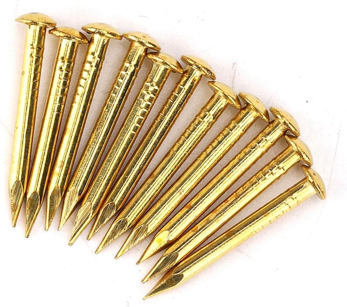 Ronde Kop Gouden Spijkers voor Hout, 100 Stuks, 10mm/15mm/18mm/22mm, Ideaal voor Foto's en Spiegels Ophangen