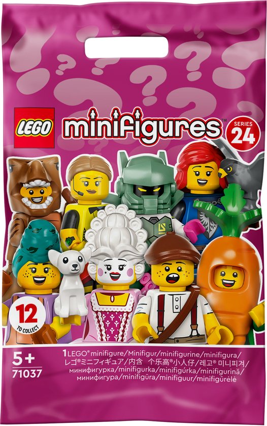 LEGO® Minifiguren Serie 24 71037; bouwset met exclusieve personages; voor rollenspellen of om toe te voegen aan een collectie actiefiguren; een cadeau voor fantasierijke kinderen vanaf 5 jaar (1 van de 12 zakjes om te verzamelen)