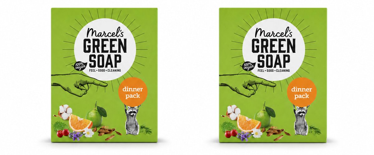 2 x Marcel's Green Soap - Dinner pack - Complete set - Perfect als cadeau - Bulkverpakking - 2 stuks