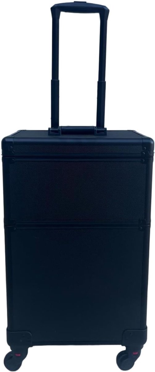 Levo® Visagie Koffer - Cosmetica Koffer - Kapperskoffer - Make-up Koffer met Verstelbare Vakken – Pedicure en Nagelstyliste Beauty Koffer – Kapperstas – Waterdicht – Zwart - 35cm x 58cm x 25cm