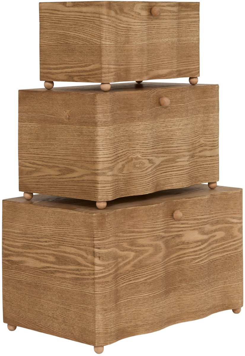 Atmosphera Nikita Opbergkoffers - Set van 3 stuks - 54x35x33cm - Bruin