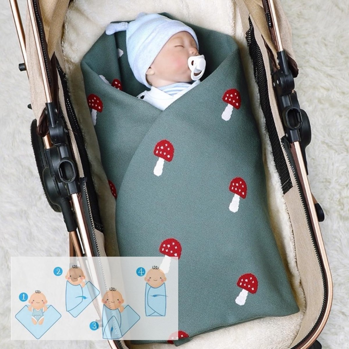 little fox Baby Deken voor Pasgeboren 100% Katoen Lichtgewicht 100x80cm - ShopVlot