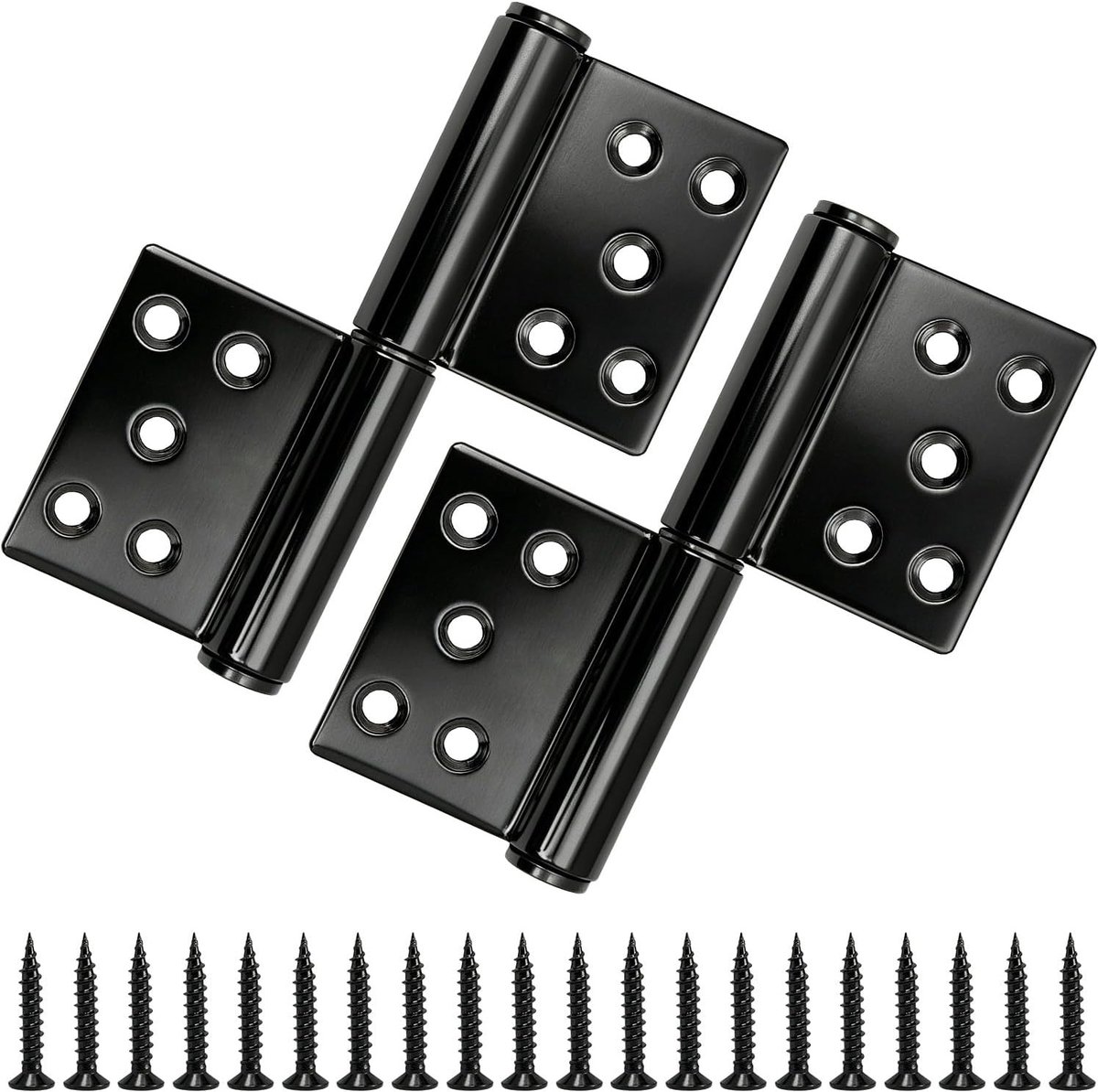 Set van 2 Lift Off Scharnieren 132mm, RVS Afneembare Vlag Scharnieren, 360 Graden Rotatie voor Binnen- en Buitendeuren met 20 Schroeven