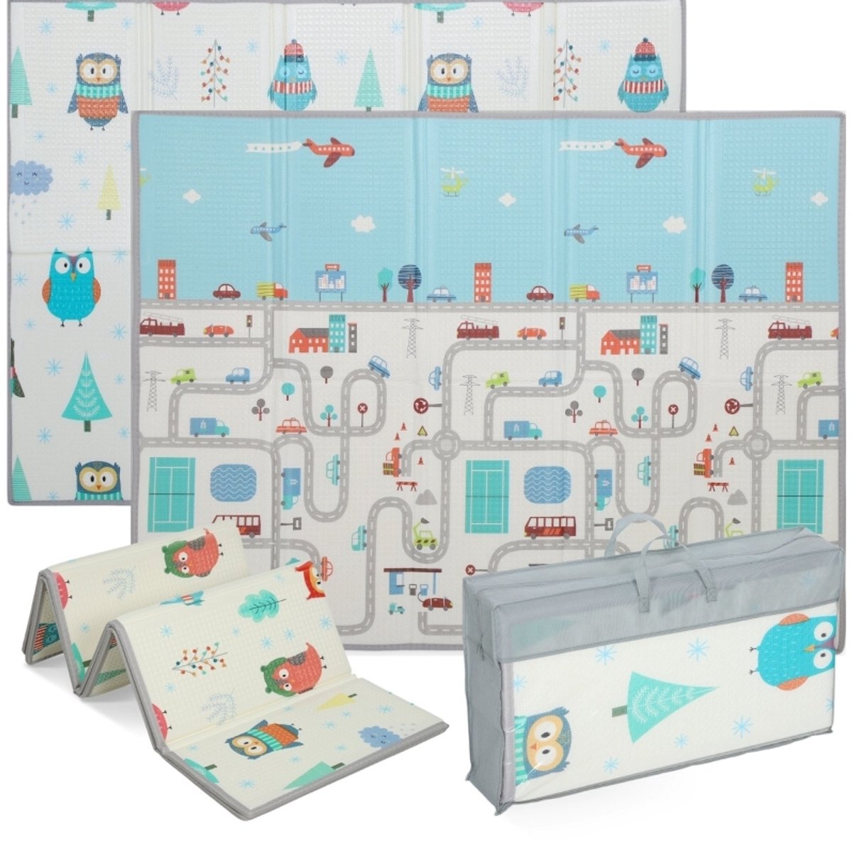 MODFU - Boxkleed - Dubbelzijdige Speelmat - Antislip - Opvouwbaar - Schuim - Multicolor
