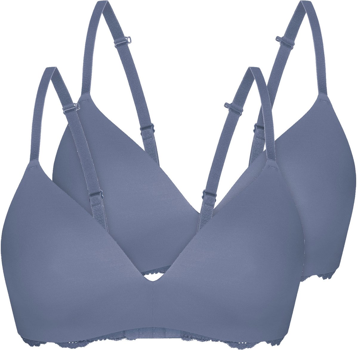 Sassa 2-pack Zachte bh Inzetstuk Classic Lace stoffig grijs