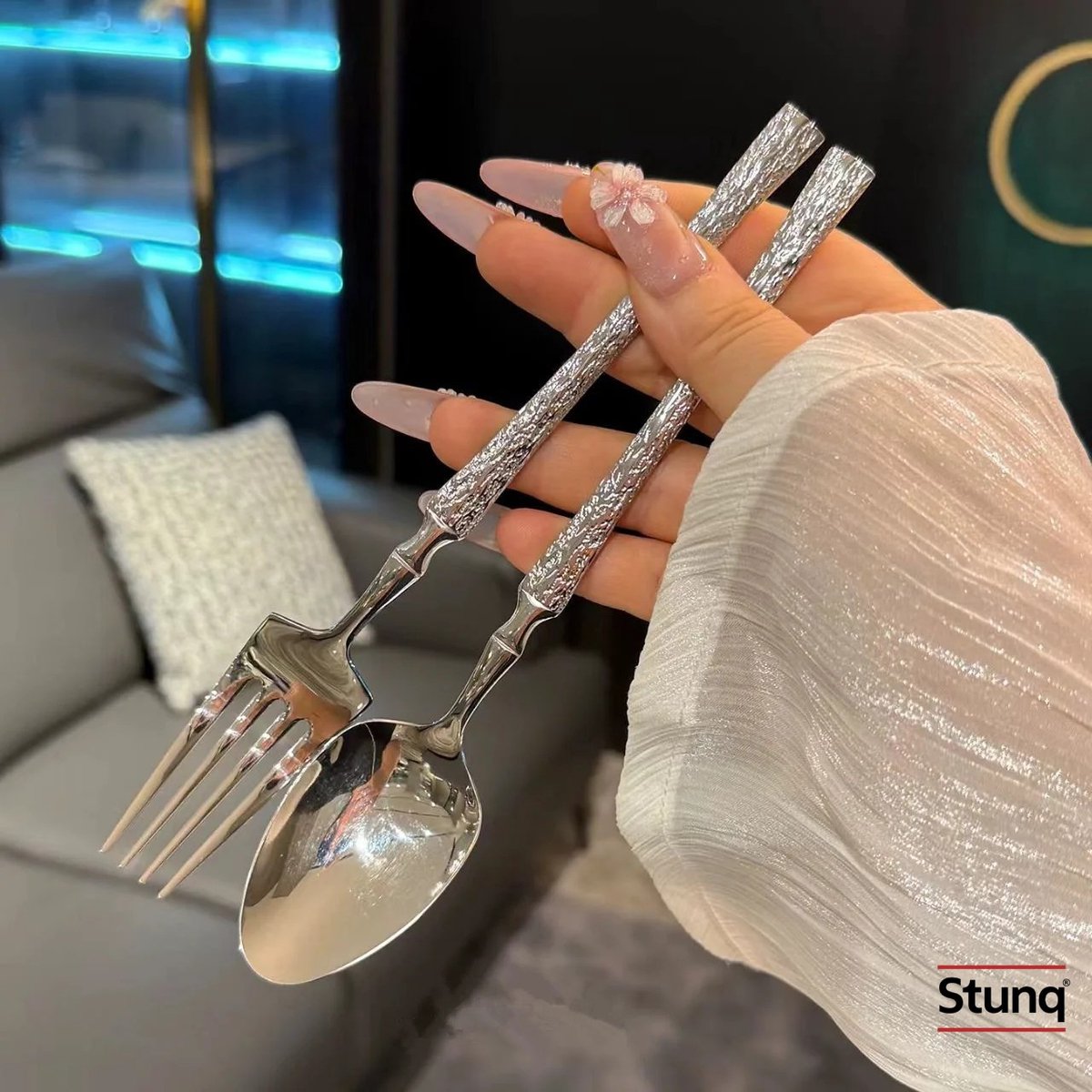 Stunq® 24-delige bestekset RVS met boomvormige handgrepen