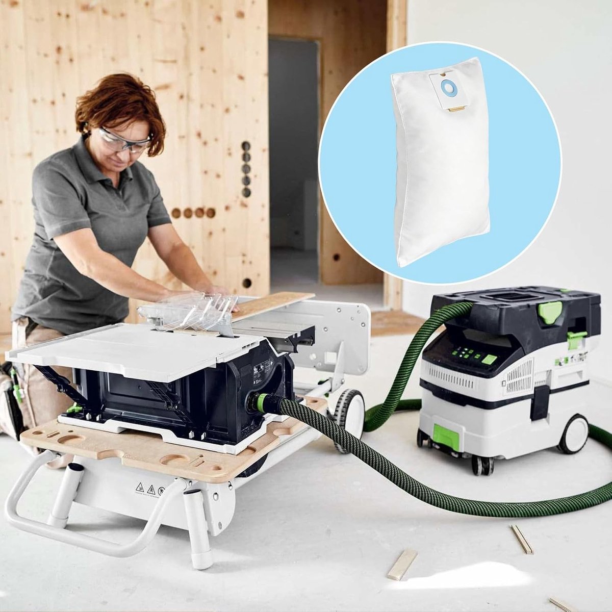 10 stofzuigerzakken voor Festool CT 26, CTM 26 E, CTL 26 E - Hoge capaciteit, duurzaam en geschikt voor professioneel gebruik