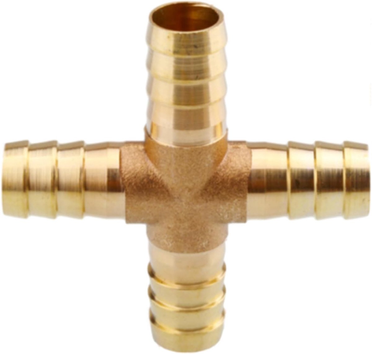 4-Weg Verbinder voor Slangen, Koppeling voor Lucht, Water en Olie, 12mm Slangadapter en T-stuk Fitting