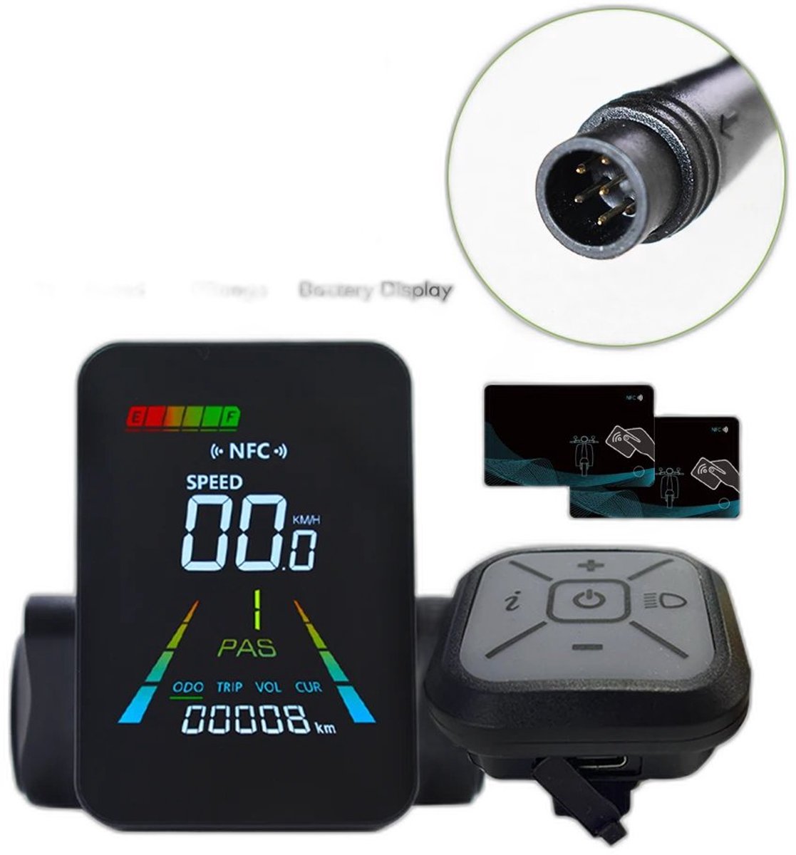 Currero Fatbike Scherm - LCD Display - Schermpje - E-Bike Accessoires - Elektrische Fiets - Dashboard - Snelheidsmeter - Kinderen & Volwassenen