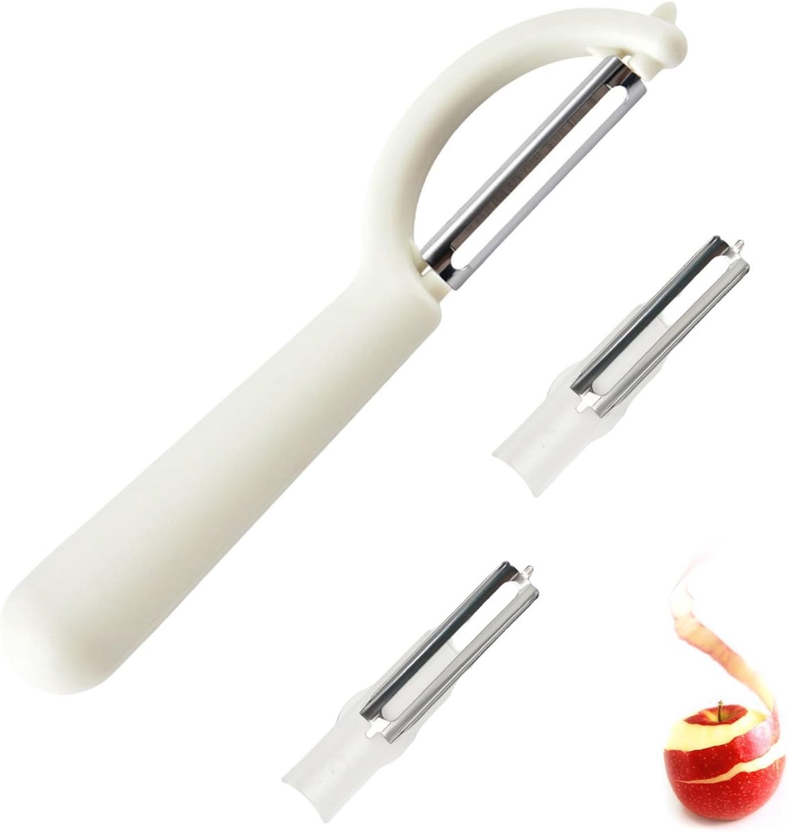 Stainless Steel Schiller met 2 Reserve Onderdelen, Geschikt voor Asperges, Groenten en Fruit, Links- en Rechtshandig Gebruik