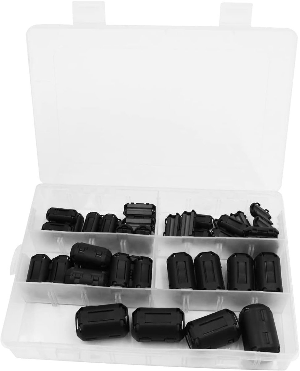 28 Stuks Clip-on Ferriet Ringkern RFI EMI Geluidsdempers voor Diverse Kabeldiameters tot 0,51 Inch