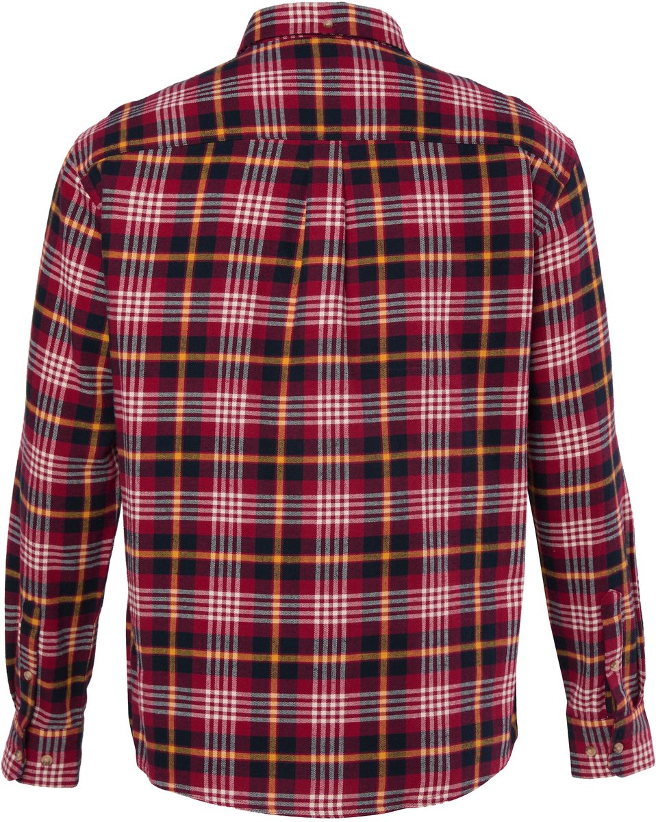 JP 1880 - Heren - Flanellen overhemd Modern Fit - Donkerrood - Maat 8XL