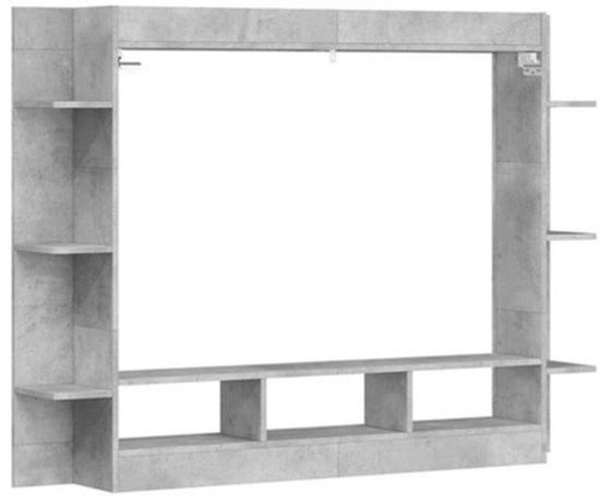 TV-Meubel – TV-Kast – TV-Meubelset – TV-Standaard – Lowboard – Betonlook Grijs – Stalen Frame – Houten Constructie – Geschikt Tot 60 Inch – Compact & Duurzaam