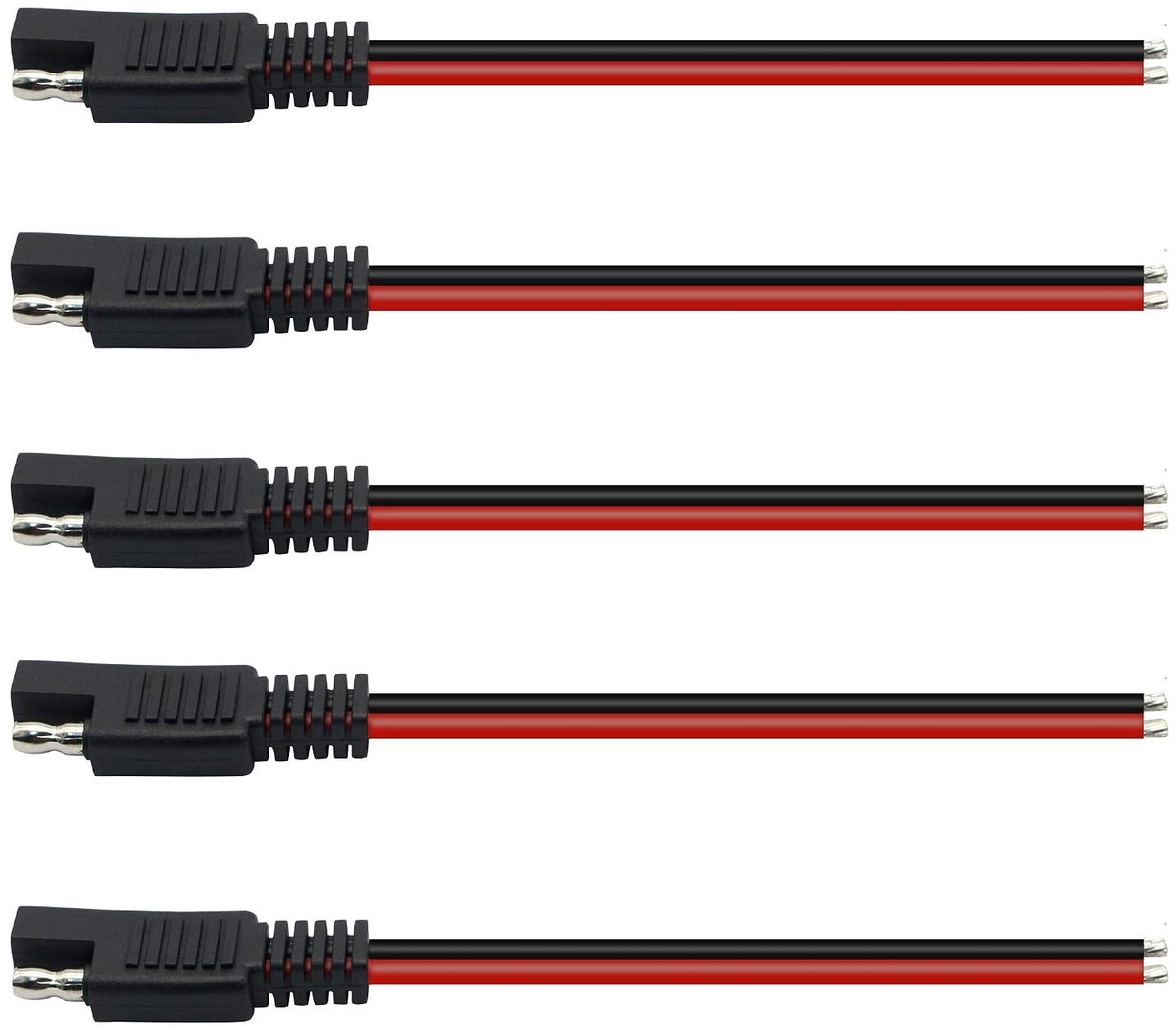 5-pack SAE Connector Kabel 14AWG 15cm PVC Materiaal, Koper Kern, Snelle Verbinding voor Motoren, Auto's en Tractoren - Betrouwbare Elektrische Verbindingen