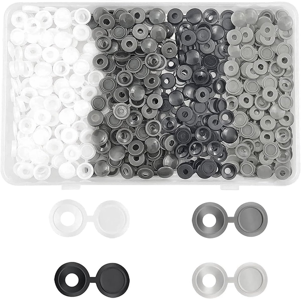 360 Stuks Plastic Scharnierende Schroefdoppen, M5 Schroefafdekkingen, Bescherming voor Wasmachinekleppen en Meubels