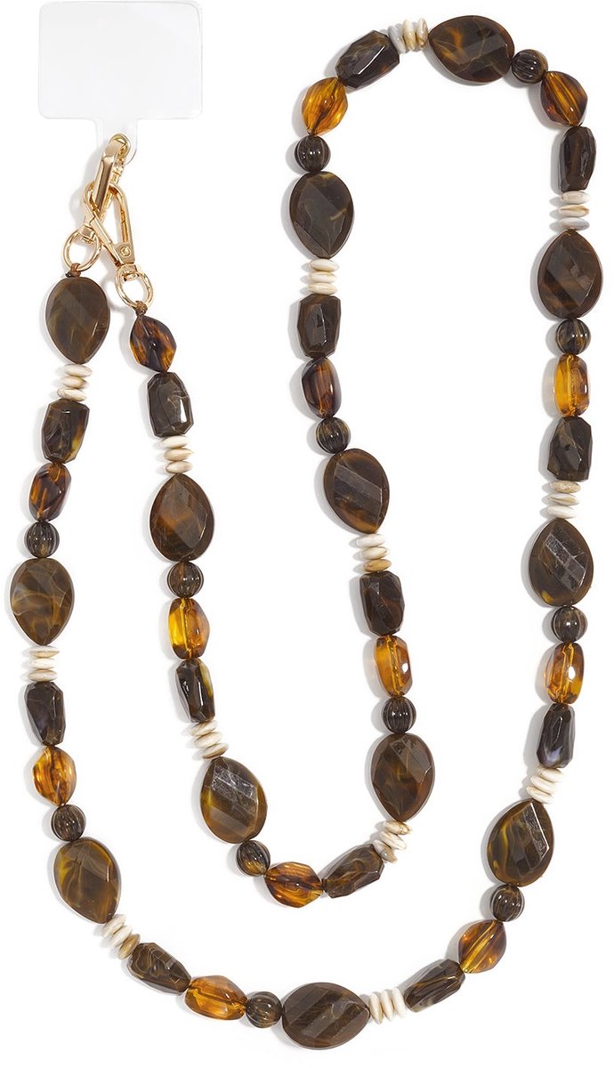 Sienna - Telefoonketting - Bruine Kralen - Acryl - - Bruin