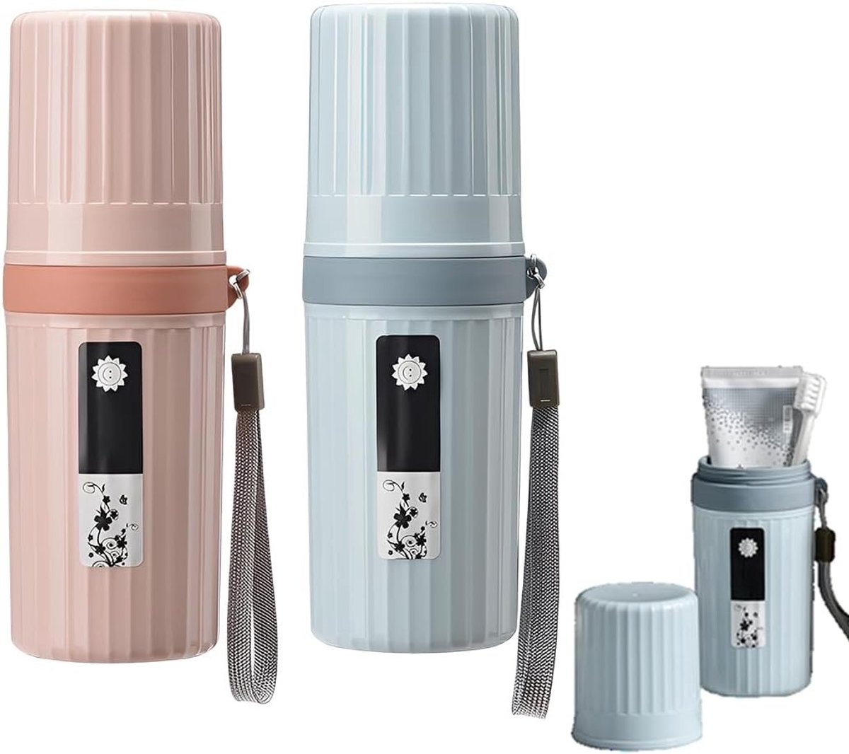 Waterdichte Tandborstelhouder Set van 2, Draagbaar en Stofdicht voor Reizen, School en Kamperen