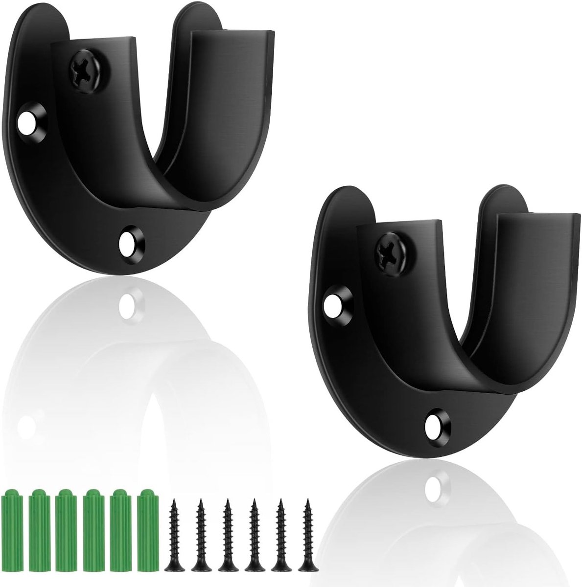 Ronde Tube Houder 32mm - Set van 2, Ideaal voor Stangen, Zwart, Duurzaam en Stevig